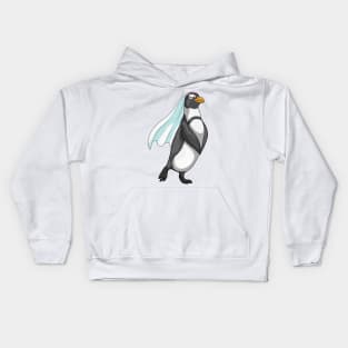 Penguin Bride Veil Wedding Kids Hoodie